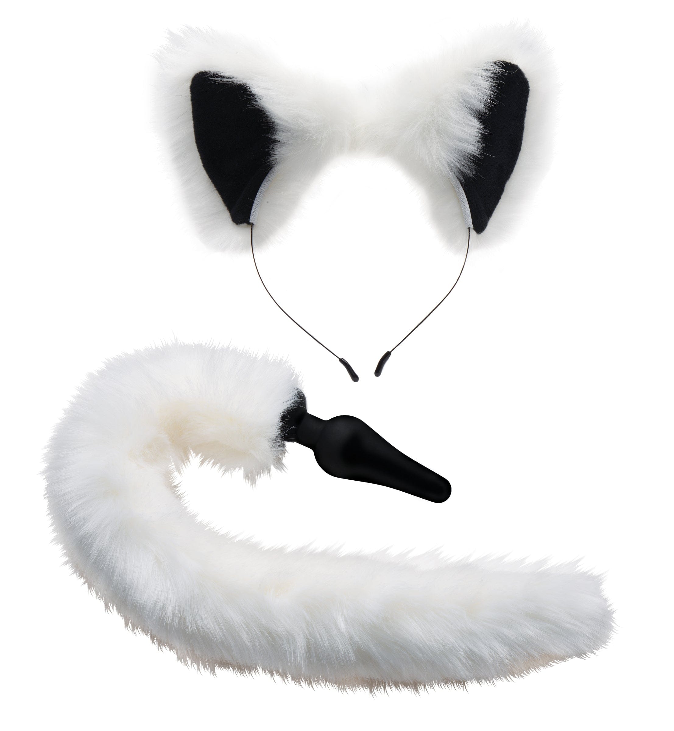 Tailz Adult Toys White Anal Plug and Ears Set White Fox Tail 848518029492