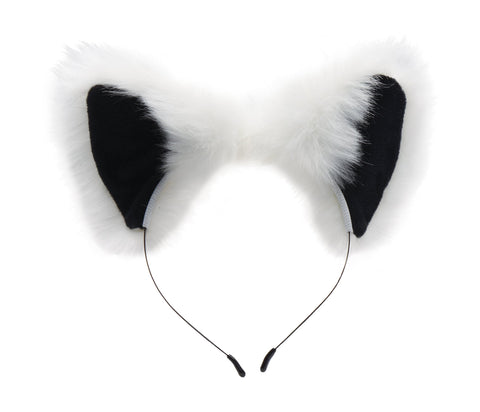 Anal Plug and Ears Set with White Fox Tail Anal Toys & Stimulators