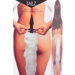 Tailz Adult Toys White White Fox Tail Vibrating Anal Plug 848518016881