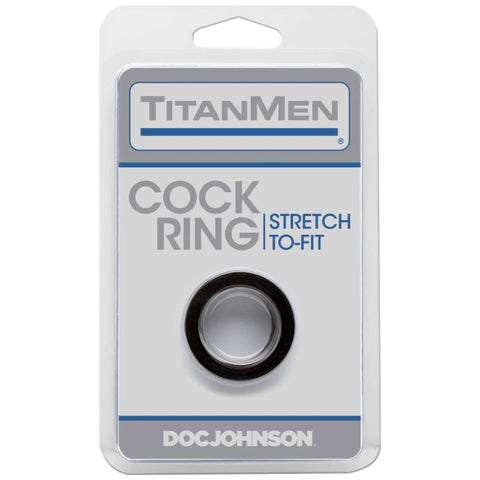 TitanMen Black Stretch Cock Ring for Ultimate Comfort and Versatility Cockrings