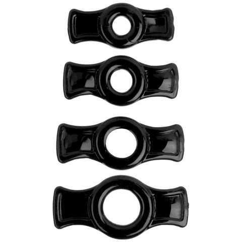 Cock Ring Set Black - Four Sizes for Ultimate Pleasure Cockrings