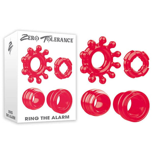 Zero Tolerance COCK RINGS Red Zero Tolerance Ring The Alarm -  Cock Rings - Set of 4 844477014401